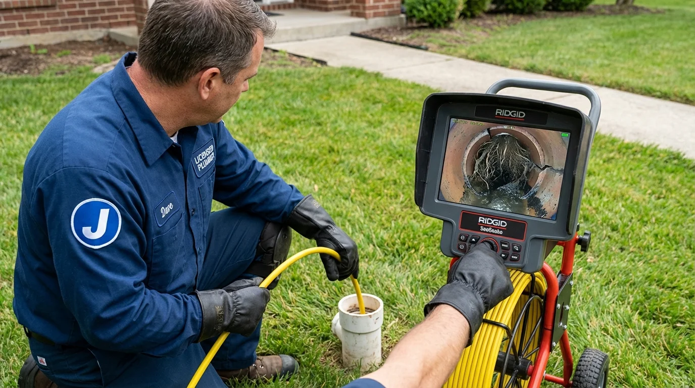 Sewer camera inspection being performed by Johns Plumbing LLC in King George
